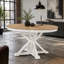 Table de salle à manger extensible rétro avec une rallonge de 12 po pour la salle à manger et le salon (bois de chêne naturel et blanc cassé)-518096797