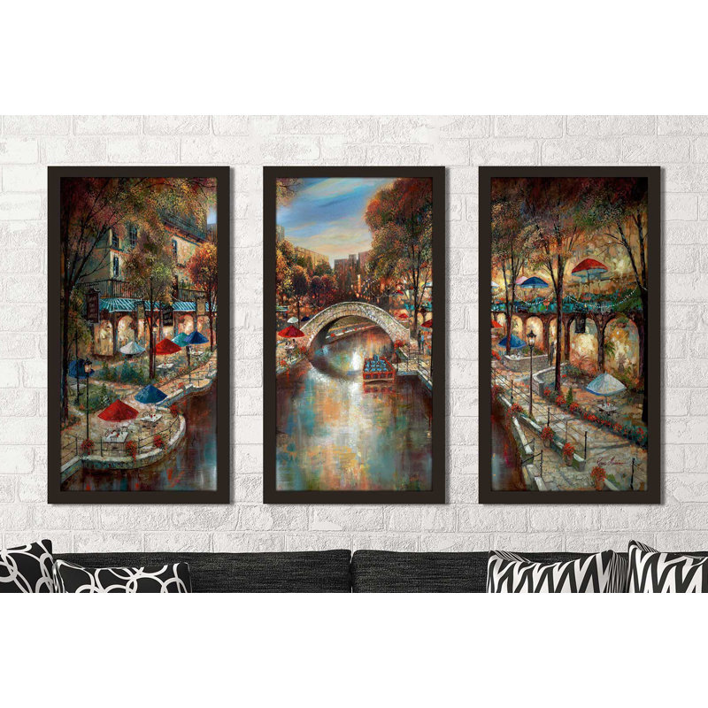 «Evening on the Canal» - Cadre photo imprimé à multiples images, L 40,5 po x H 25,5 po x P 1 po
