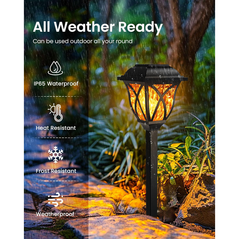 Stainless Steel Solar Powered Pathway Light Pack, Yellow
