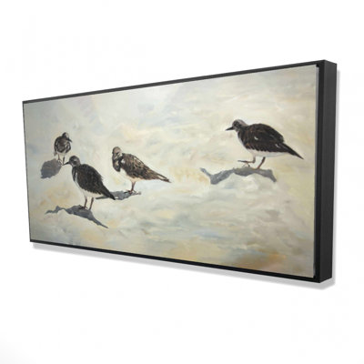Sandpiper birds - 24"x48" Framed canvas
