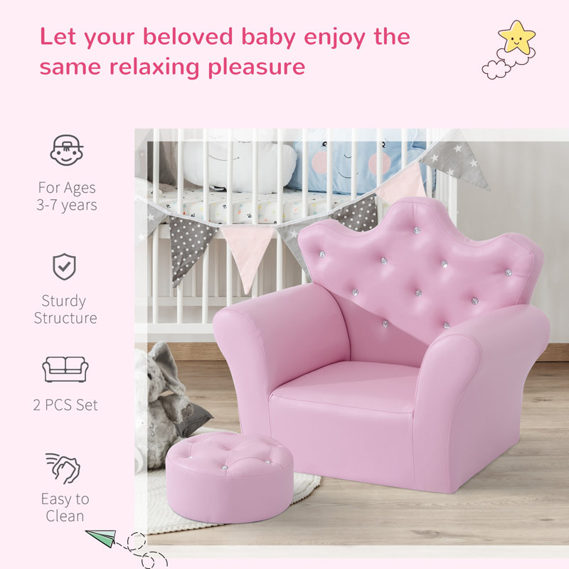 Caputo Kids 7'' Club Chair Chair and Ottoman