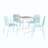 4Pcs Stackable PP Armchair For Indoor/Outdoor Use-Ergonomic Slatted Back With Modern Folding Indoor/Outdoor Multi-Functional Square Table- PP Tabletop With Metal Legs-558343513