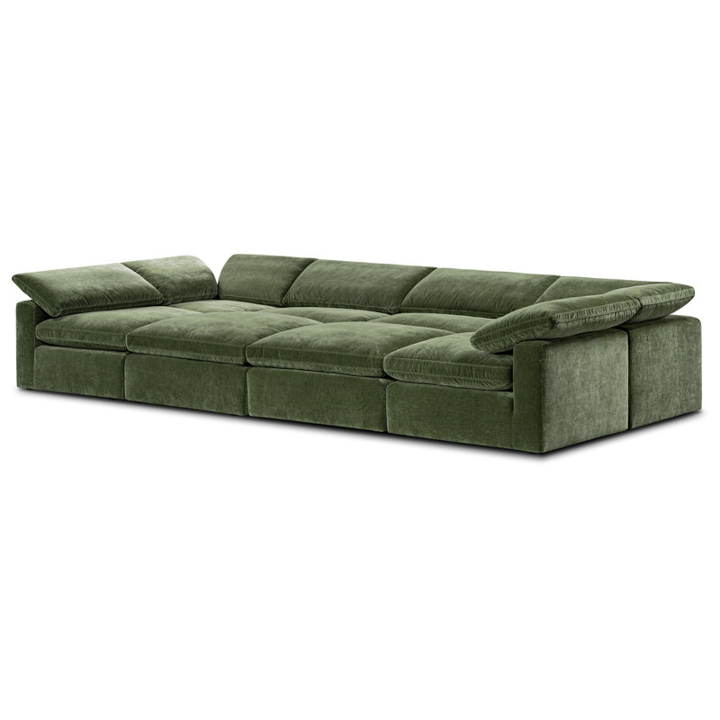 Canapé modulaire Wonardo, Tissu vert Sagano