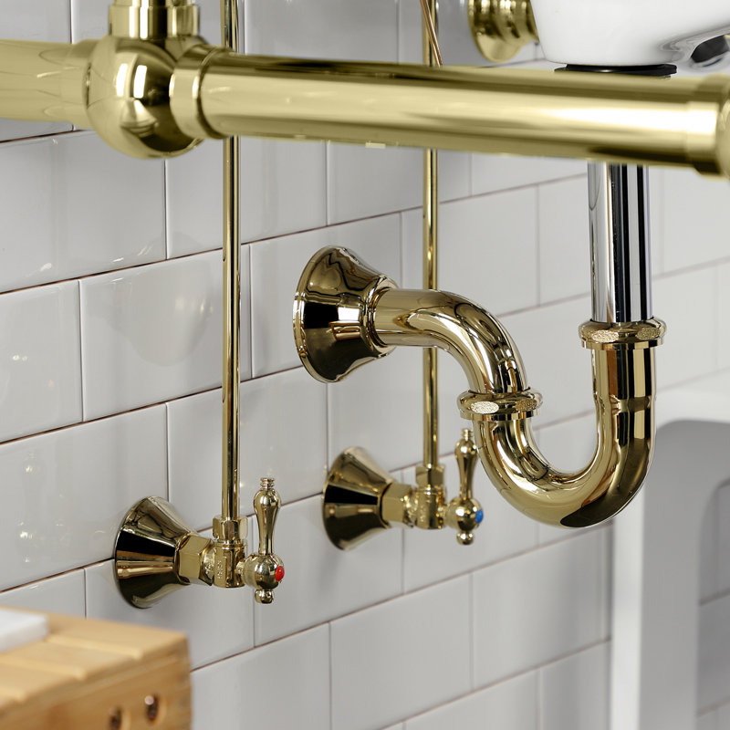 Kingston Brass Trimscape Traditional Plumbing Sink Trim Kit with P-Trap, Polished Brass
