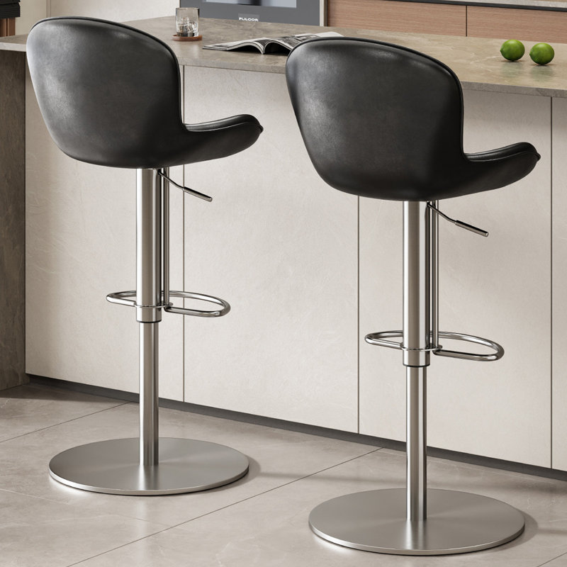 Chaise à dossier plein noir et argent (lot de 4), Noir, 4