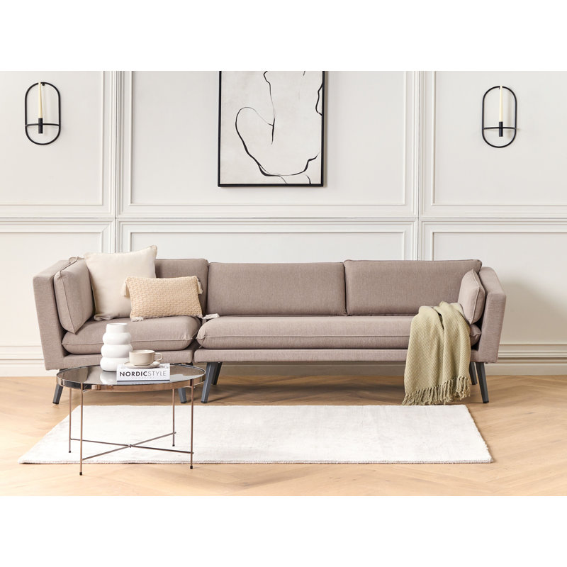 Sawyerville 243cm Wide Rectangle Patio Sofa with Cushions, Beige