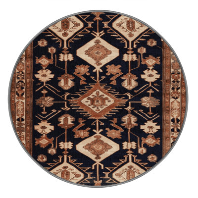 Machine Washable Persian Brown Area Rug