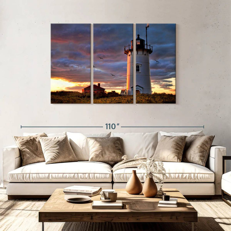 Lilie Race Point Lighthouse Sunset, 48" H x 74" W