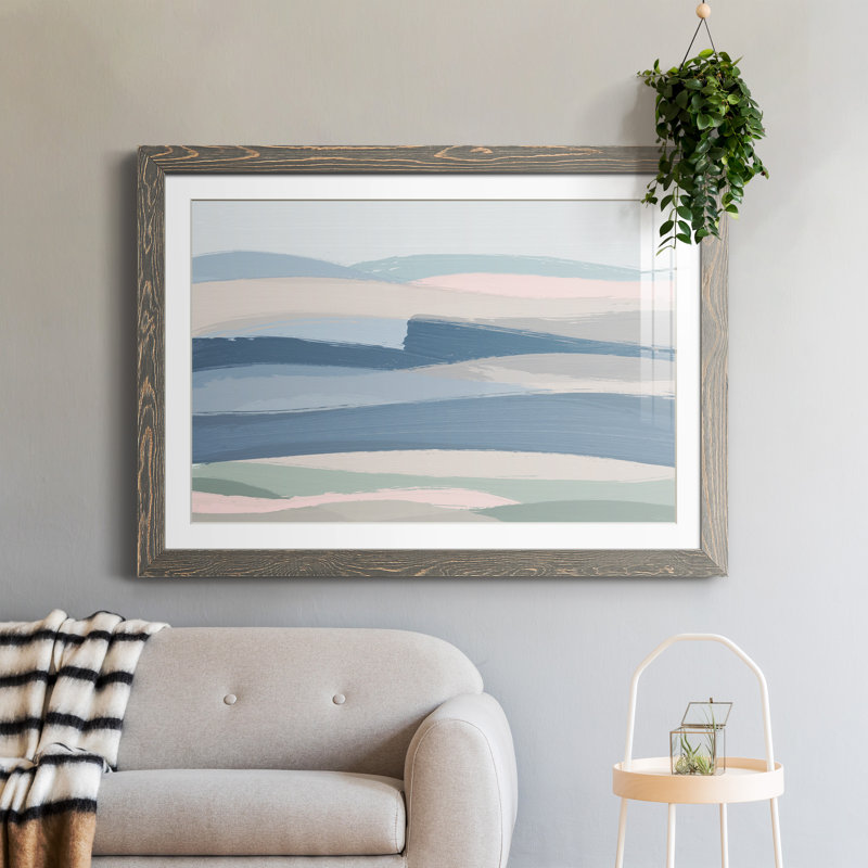 Rolling Waters - Peinture encadrée, H 37,5 po x l 27,5 po x P 1,5 po, Encadré gris