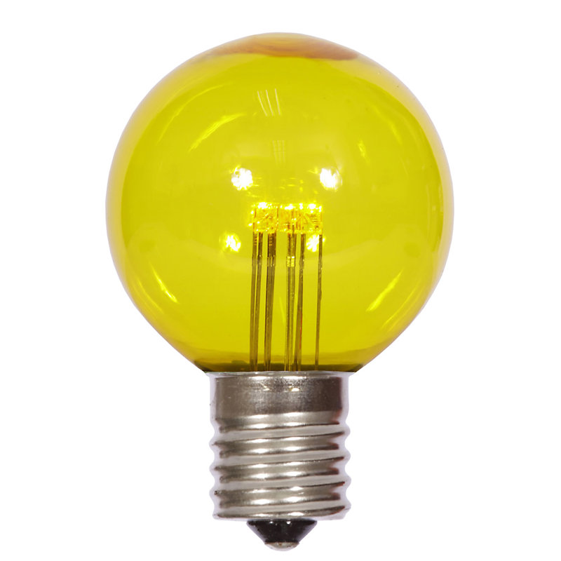 Ampoules de rechange G50 DEL transparentes à base nickel, Jaune