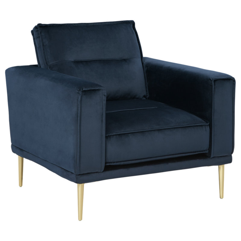 Fauteuil Dockrey, Velours bleu marine