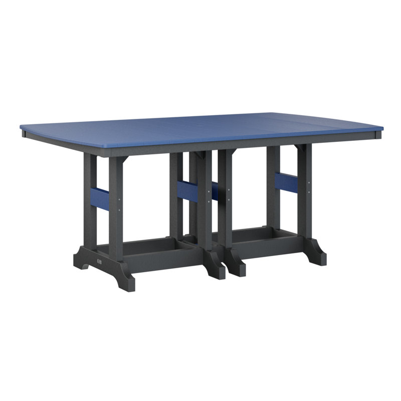 Table de bar rectangulaire Berlin Garden Garden Classic, Noir, H 39,5 po x l 72 po x P 44 po, Bleu pacifique