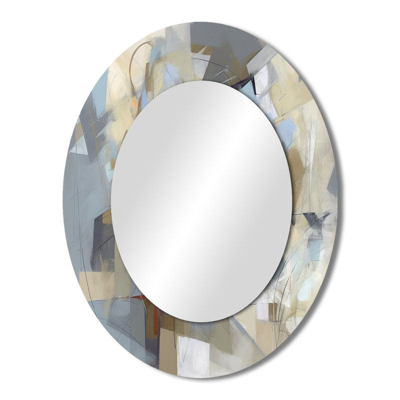 Miroir mural beige et gris, 43 po x 33 po