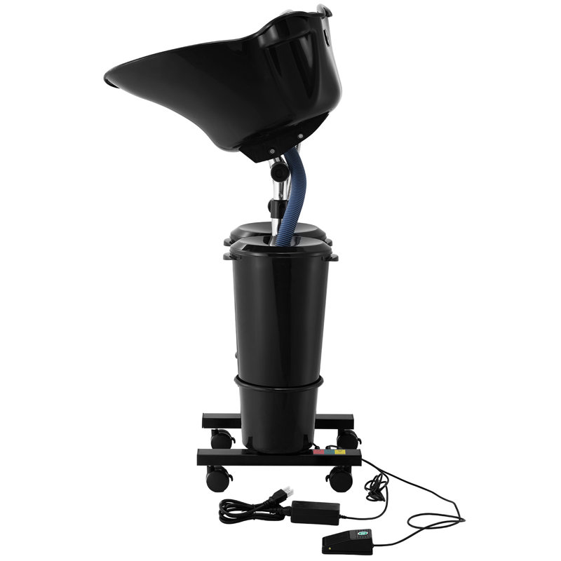 Portable Shampoo Bowl with Drain Hose 2 Buckets Adjustable Height Salon Sink