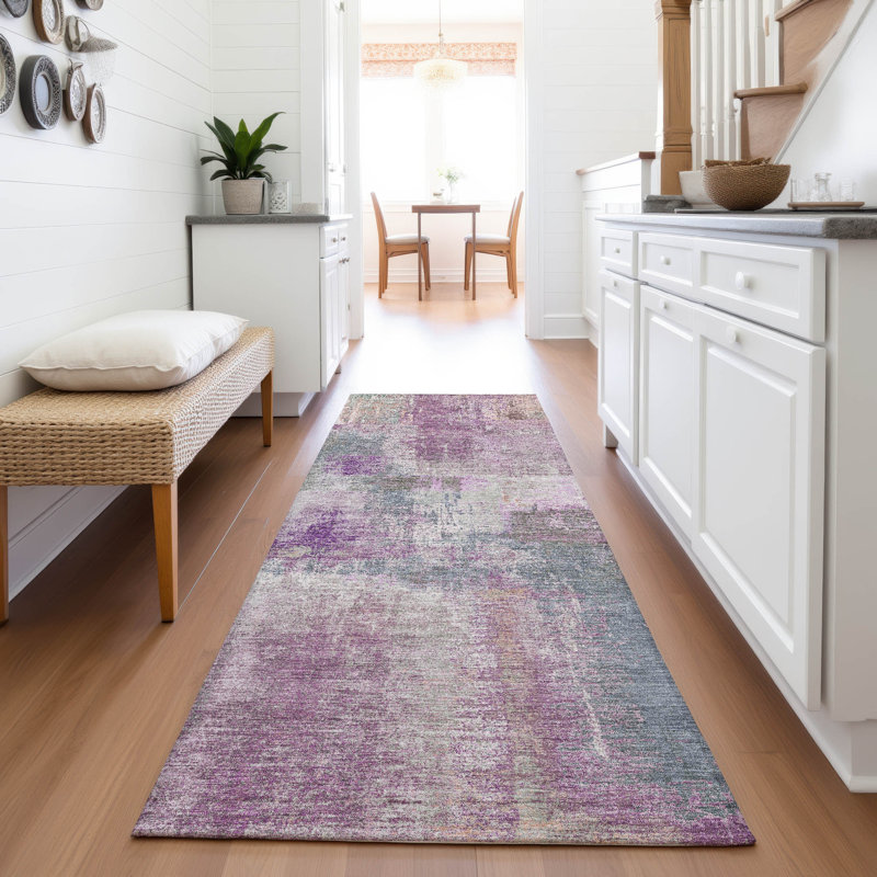 Premium Machine Washable Kumbhar AMF1354 Modern Rug, Runner 2'3" x 7'6"