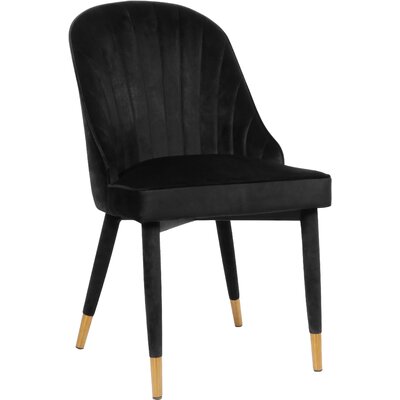 Bella Velvet Dining Chair, Upholstered Leg With Gold Tip -  Everly Quinn, 959AC10C95F74FEDAFF0A5F58D967B2A