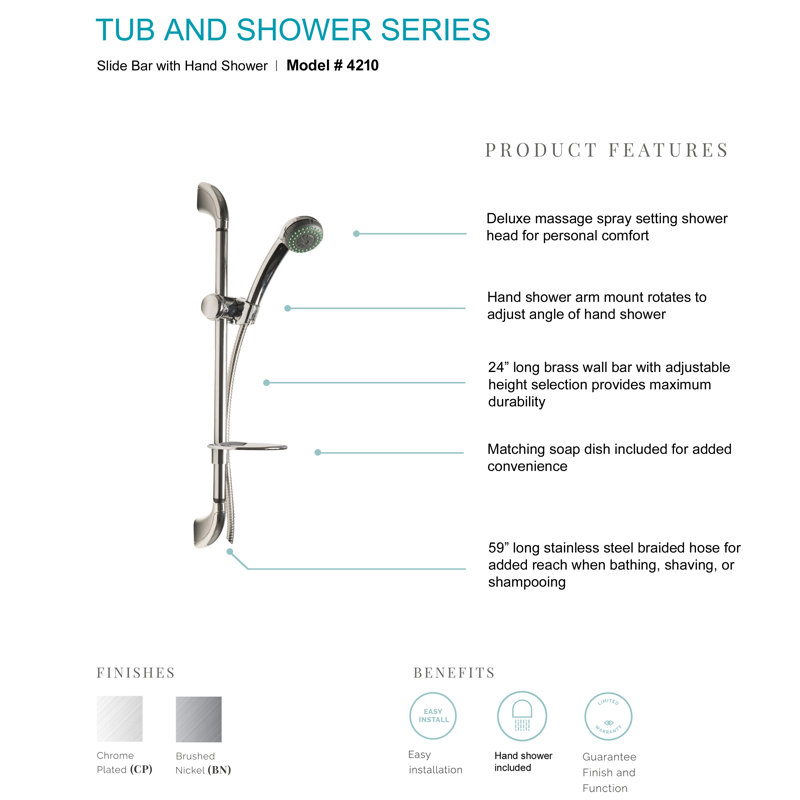 Massage/Jet Handheld Shower Head, Chrome