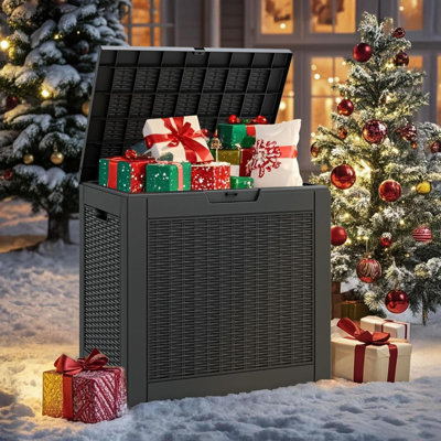 Gallon Outdoor Storage Box Waterproof,Indoor Outside Deck Boxes,Backyard Storage Bin For Package Delivery,Garden Tools,Patio Cushions,Pool Accessories by Textiles Hub