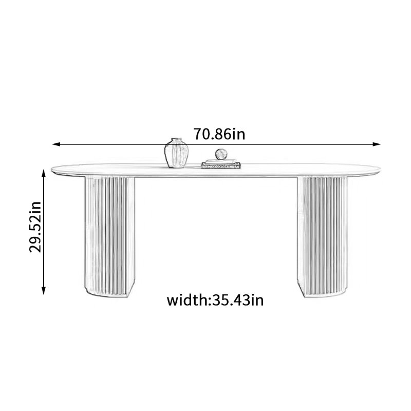 Table de salle à manger Simple, H 29,52 po x L 70,86 po x l 35,43 po