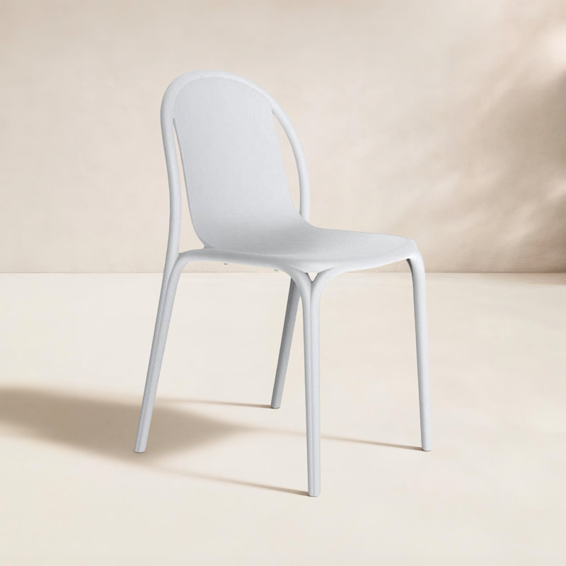 Brooklyn Stacking Patio Dining Side Chair, White