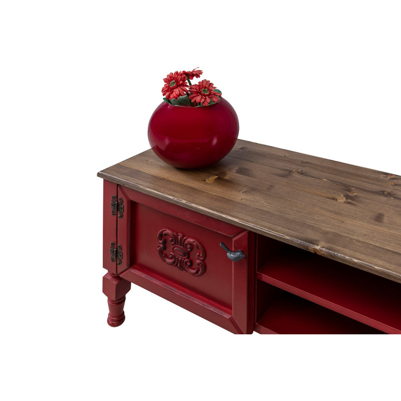 Keikei Unfinished TV Stand, Red