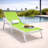 Outdoor Patio Reclining Chaise Lounge with Wheels, Powder-Coated Aluminum Frame and Breathable Sling Mesh, Adjustable Backrest for Poolside and Deck Use-124823790-124823795