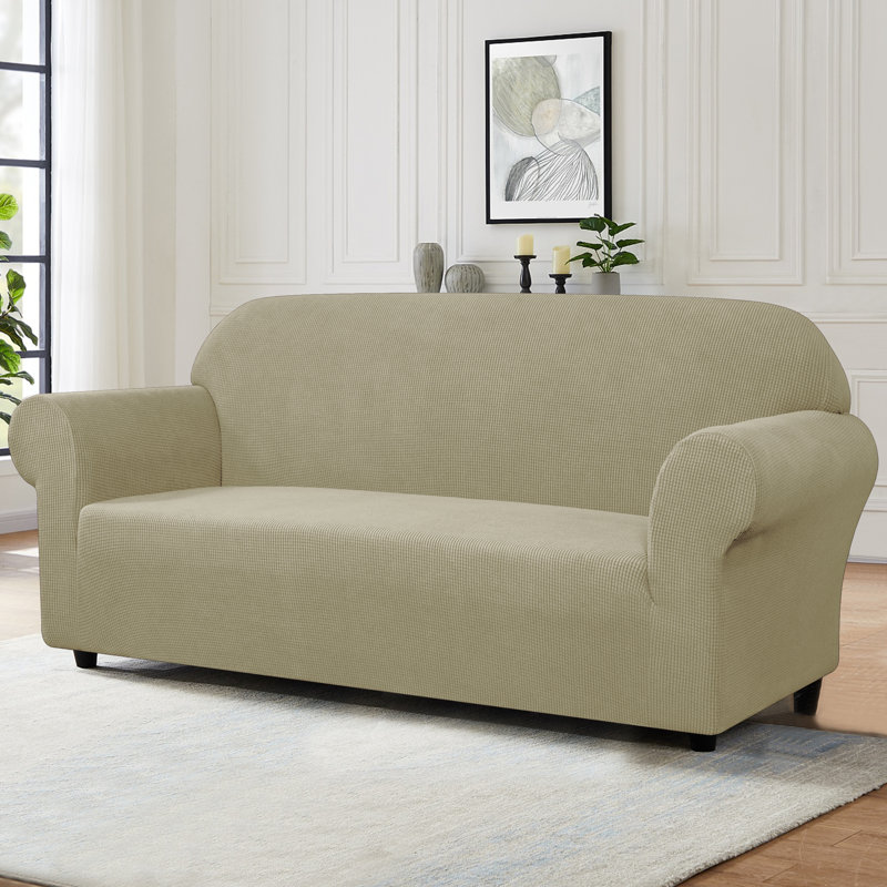 Box Cushion Loveseat Slipcover, Sand, 104cm H x 235cm W x 107cm D