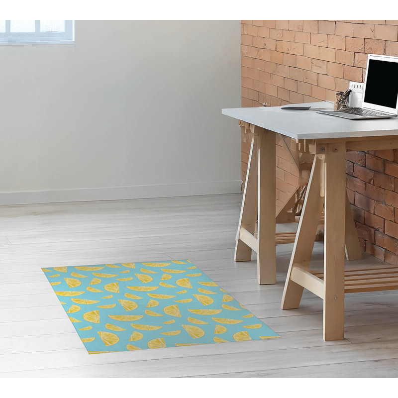 Tapis de bureau léger Summer Summer, L 48 po x P 72 po, Turquoise