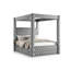 Lit à baldaquin grand lit 1Pc avec lit à baldaquin entièrement rembourré gris
