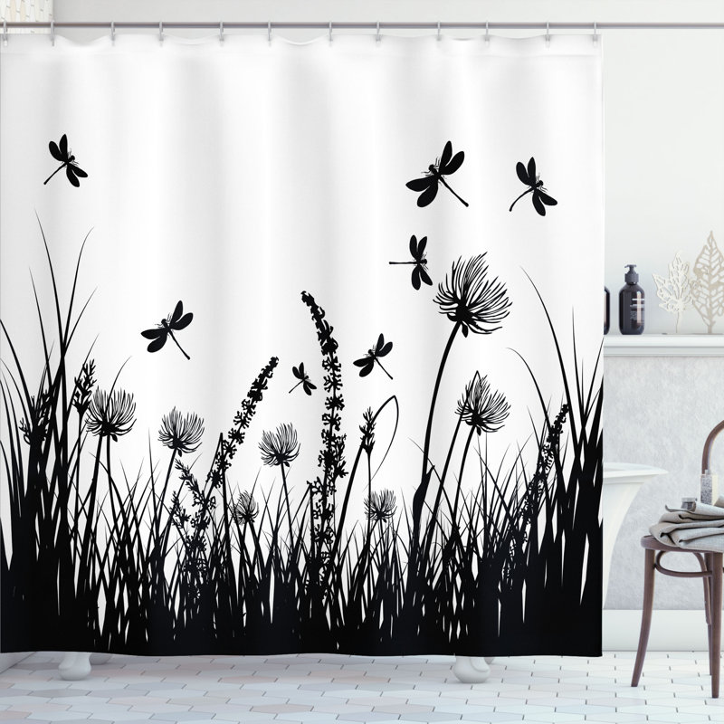 Mixed Shower Curtain with Hooks Included, 69" H x 105" W