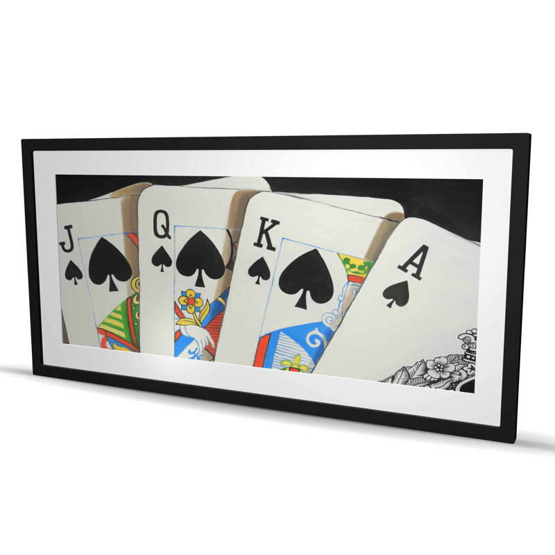 Jeu de cartes «Spades Royal Flush» - reproduction encadrée