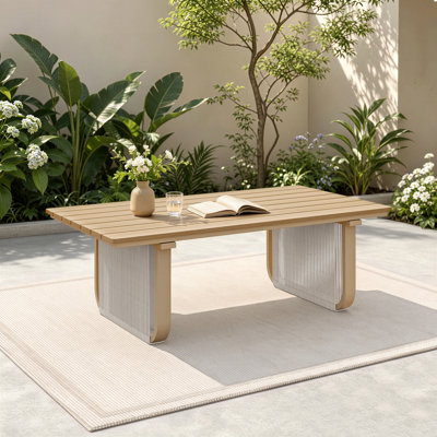 Rectangular Aluminum & HDPE Wicker Coffee Table