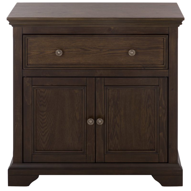 Reid 2 Door 1 Drawer Cabinet, Dark Walnut
