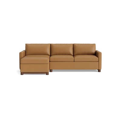 Reve Leather Sofa with Chaise (with Storage)