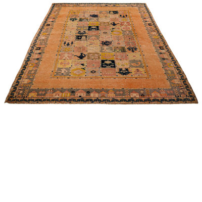 Vintage Handmade 7X10 Multicolor Anatolian Turkish Tribal Distressed Area Rug