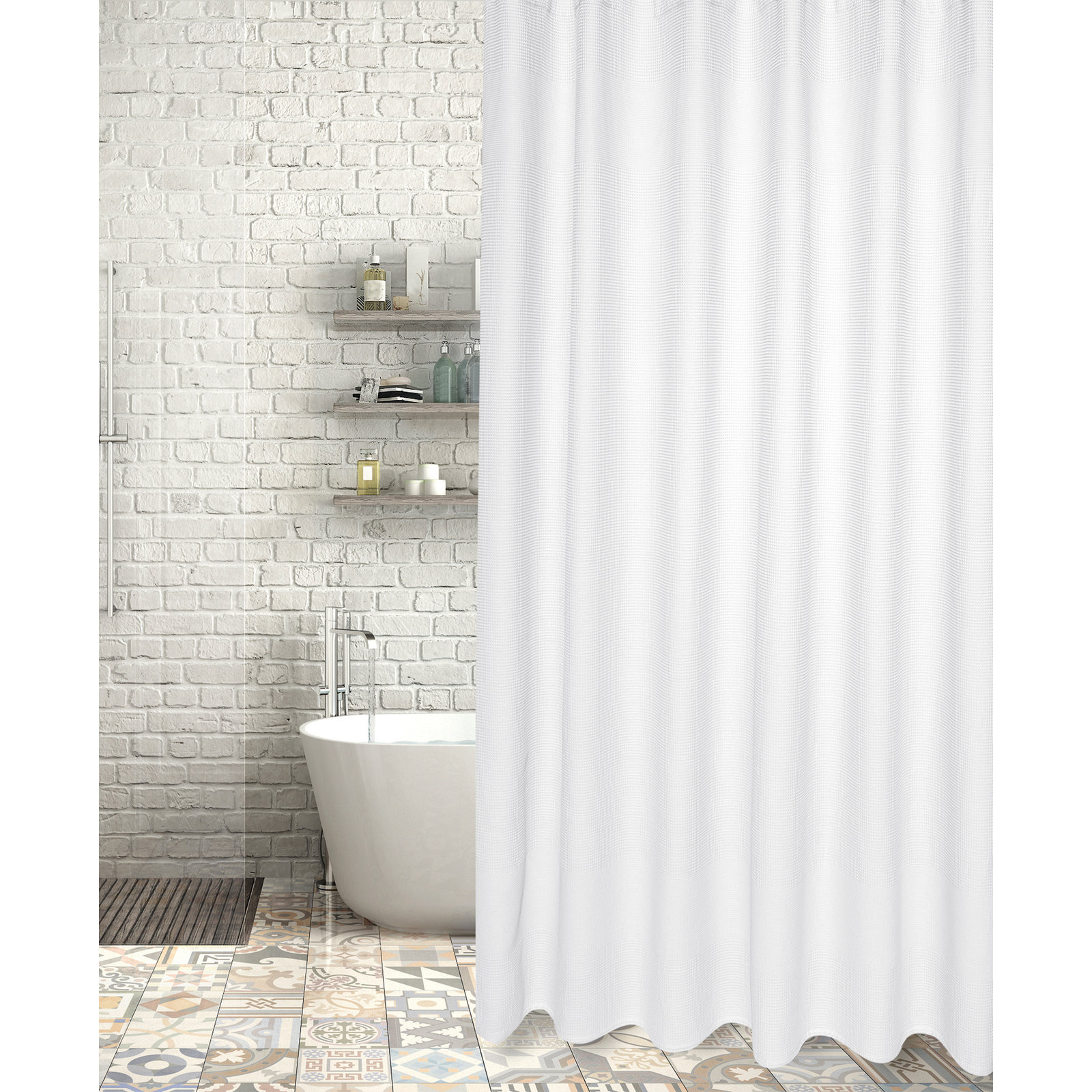 Westerfeld Cotton Shower Curtain, White
