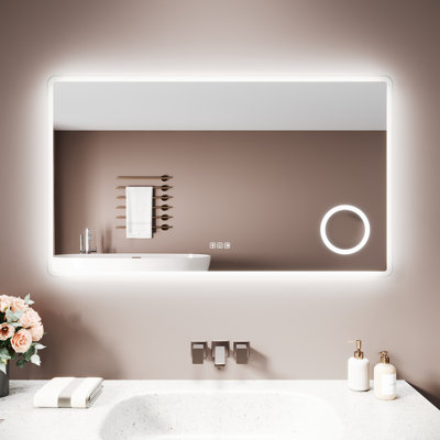 Aluminium Rectangle Wall Makeup / Shaving Mirror