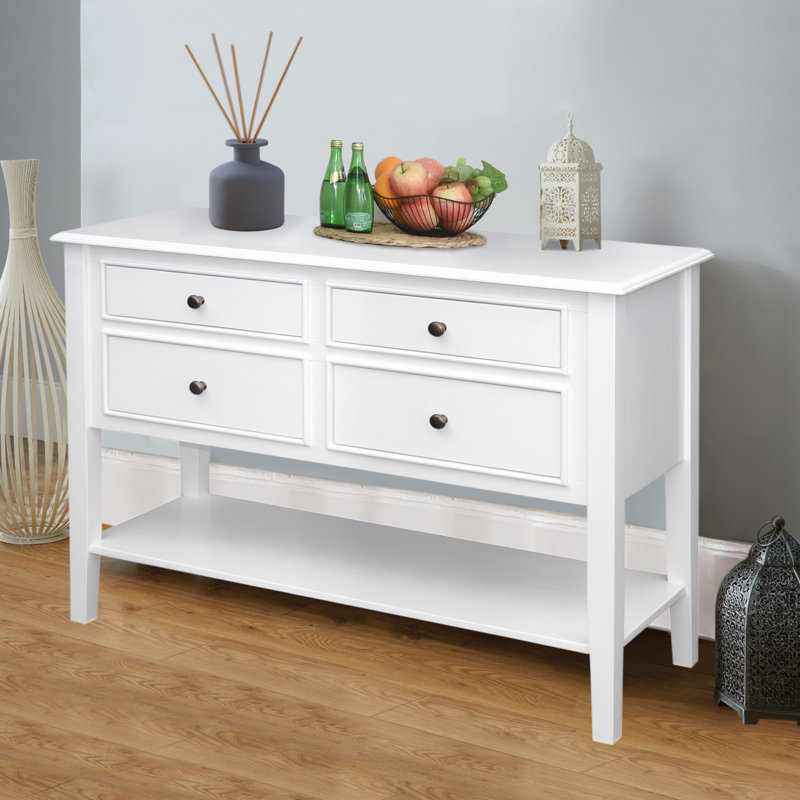 Schrum Four Drawer Server, White