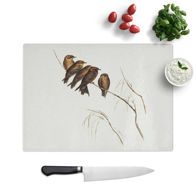 Glass Little Woodswallows by Elizabeth Gould Chopping Board