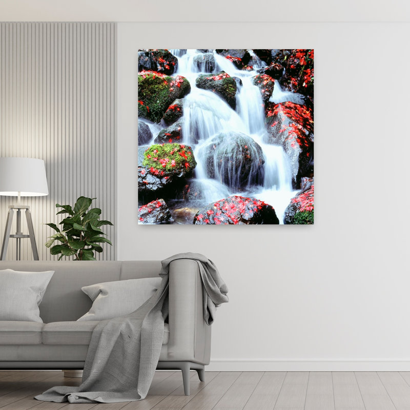 Waterfalls Kyoto Japan 1 Piece Wrapped Canvas Wall Art, 121.92cm H x 121.92cm W