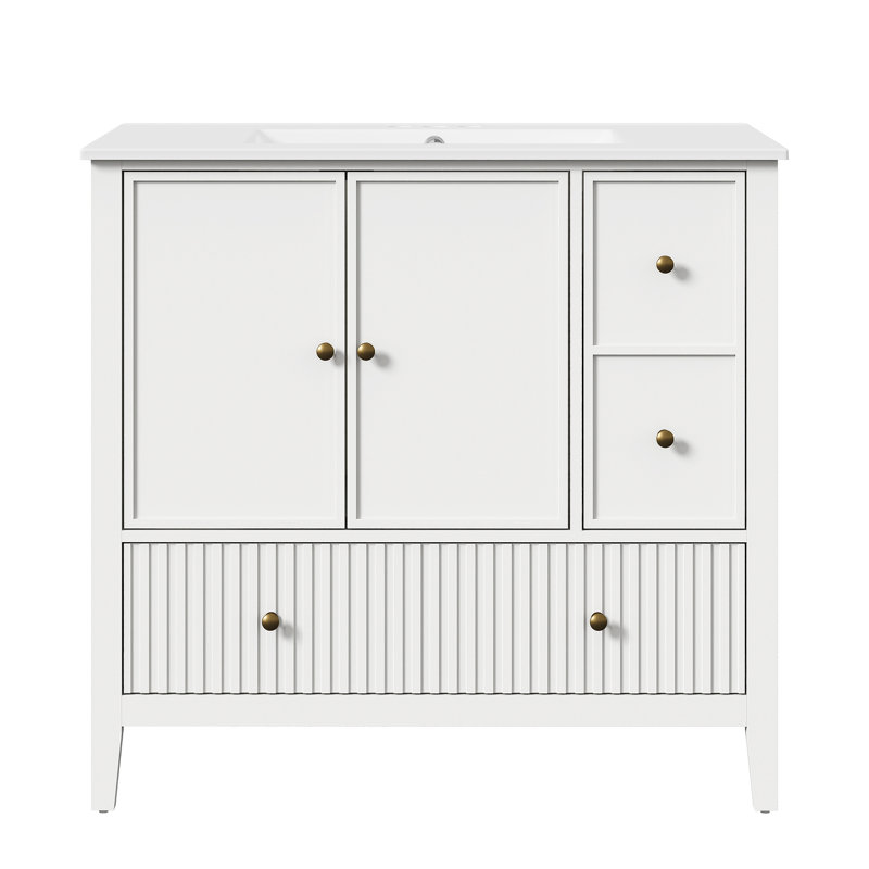 Meuble-lavabo simple 36 po avec plateau en céramique