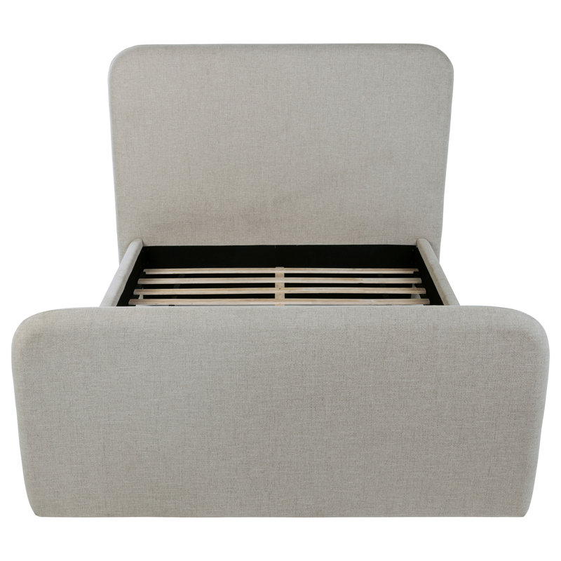 Upholstered Panel Bed Grey, Queen