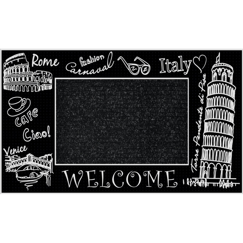 Tapis d'entrée antidérapant 30 po x 18 po, Argent