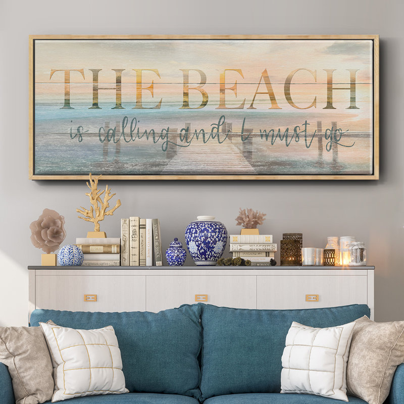 The Beach is- Toile encadrée, H 12 po x l 30 po