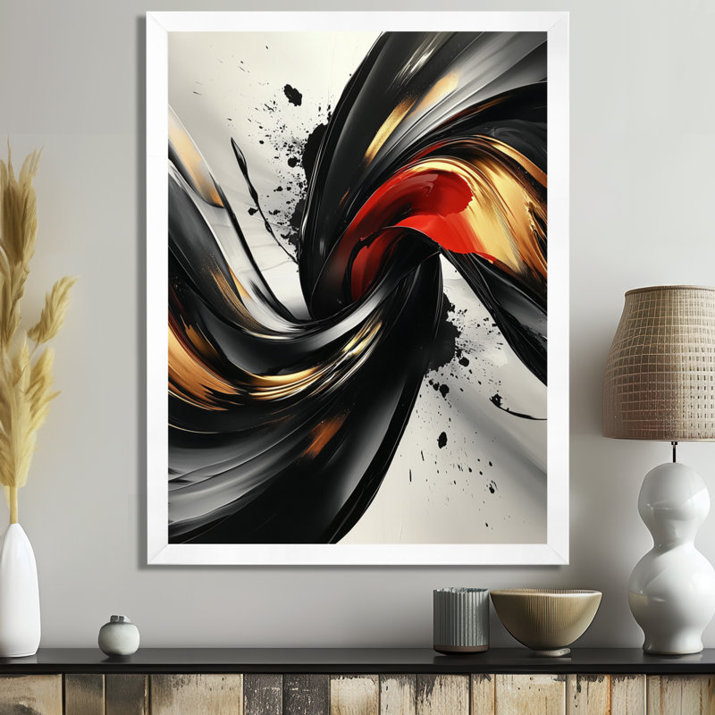 Starke - impressions sur toile abstraites, H 32 po x l 24 po, Reproduction encadrée d'une seule photo, Blanc