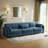 Maelina 3 - Piece Upholstered Navy Corduroy Modular Sectional Sofa with Pillow Back and Solid Wood Legs-981889218