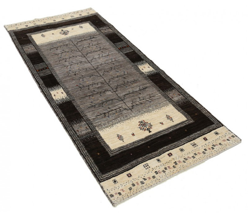 Tapis de couloir Gabbeh fin noué à la main 3 pi x 7 pi 2 po
