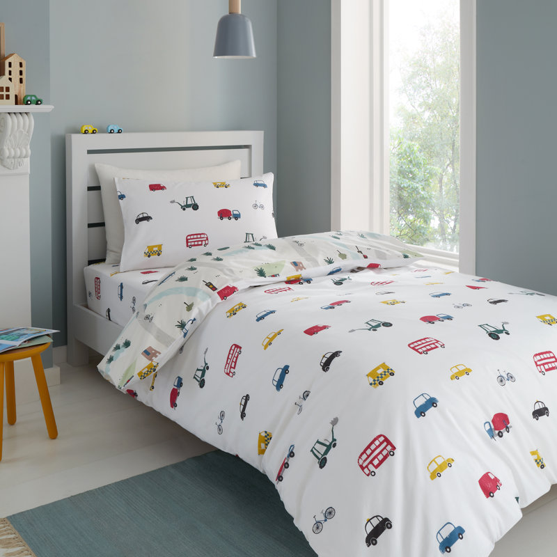 Transport Cotton Duvet Cover Set, Single + 1 Standard Pillowcase