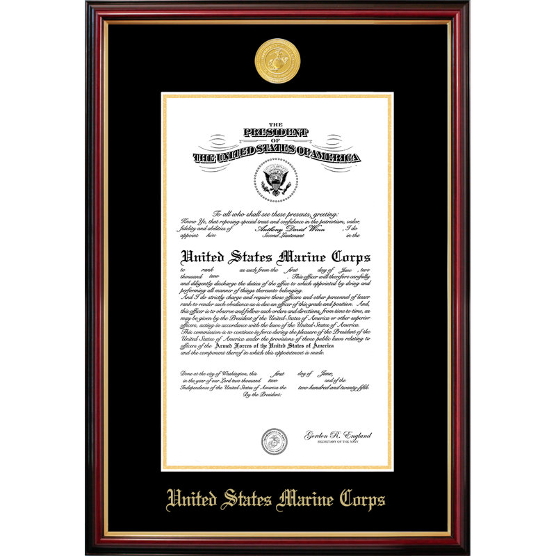 Cadre photo pour petit certificat marine, 9 po x 14 po