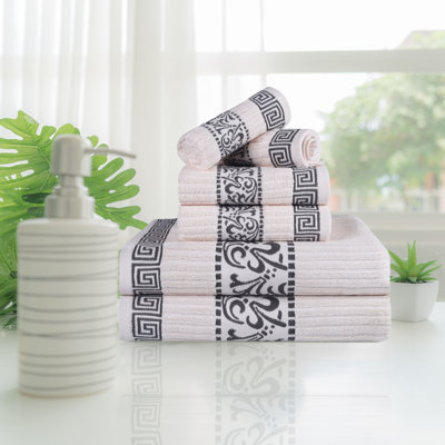 BNM Assorted 6-Piece Cotton Modern Decorative Towel Set